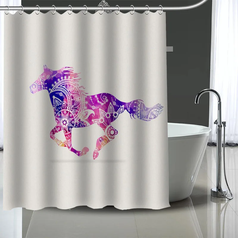 

Hot Sale Horse Custom Pattern Polyester Bath curtain Waterproof Shower Curtains DIY Bath Screen Printed Curtain for Bathroom