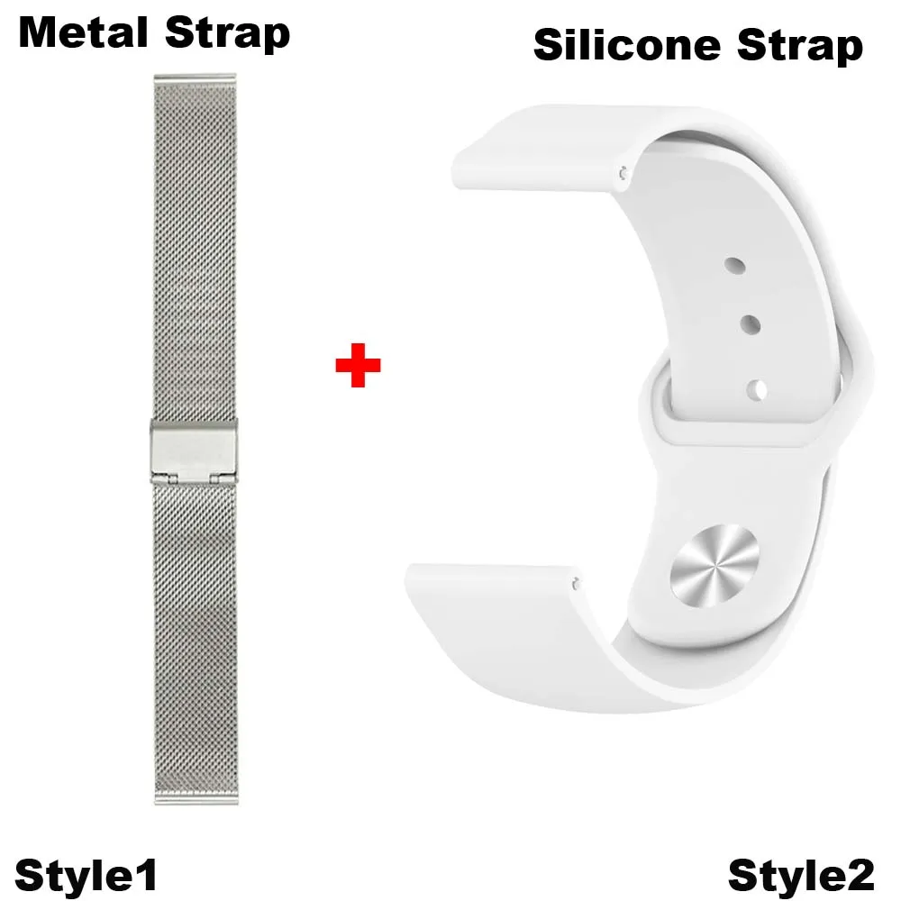 Silver-White 22 мм браслет ремешок для Xiaomi Huami Amazfit GTR 47 мм Pace Stratos 2 часы ремешок для samsung gear S3 Galaxy 46 мм Correa браслет - Цвет: Silver-White