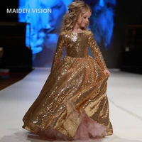 kids dresses for party wedding dress gorgeous gold sequins children pageant gown girls princess dress toddler girl clothing