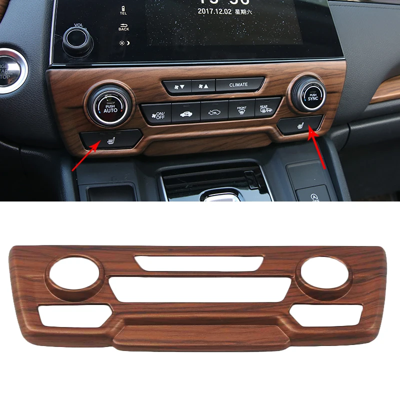 

Peach Wood Grain Rear Air Vent Outlet Frame Trim Interior Mouldings Car Accessories Fit For Honda CRV CR-V 2017 2018 2019 2020