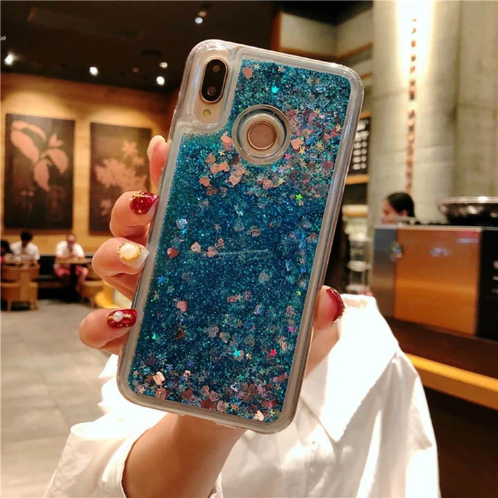 Мягкий силиконовый чехол для телефона huawei P Smart чехол милый 3D Ститч Кот Единорог задняя крышка для Honor 10 Lite Роскошный чехол - Цвет: Love liquid blue