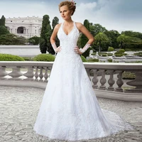 vestido de novia vintage lace up back halter sexy wedding dress vernassa robe de mariage cheap bridal gowns 2015 fast shipping