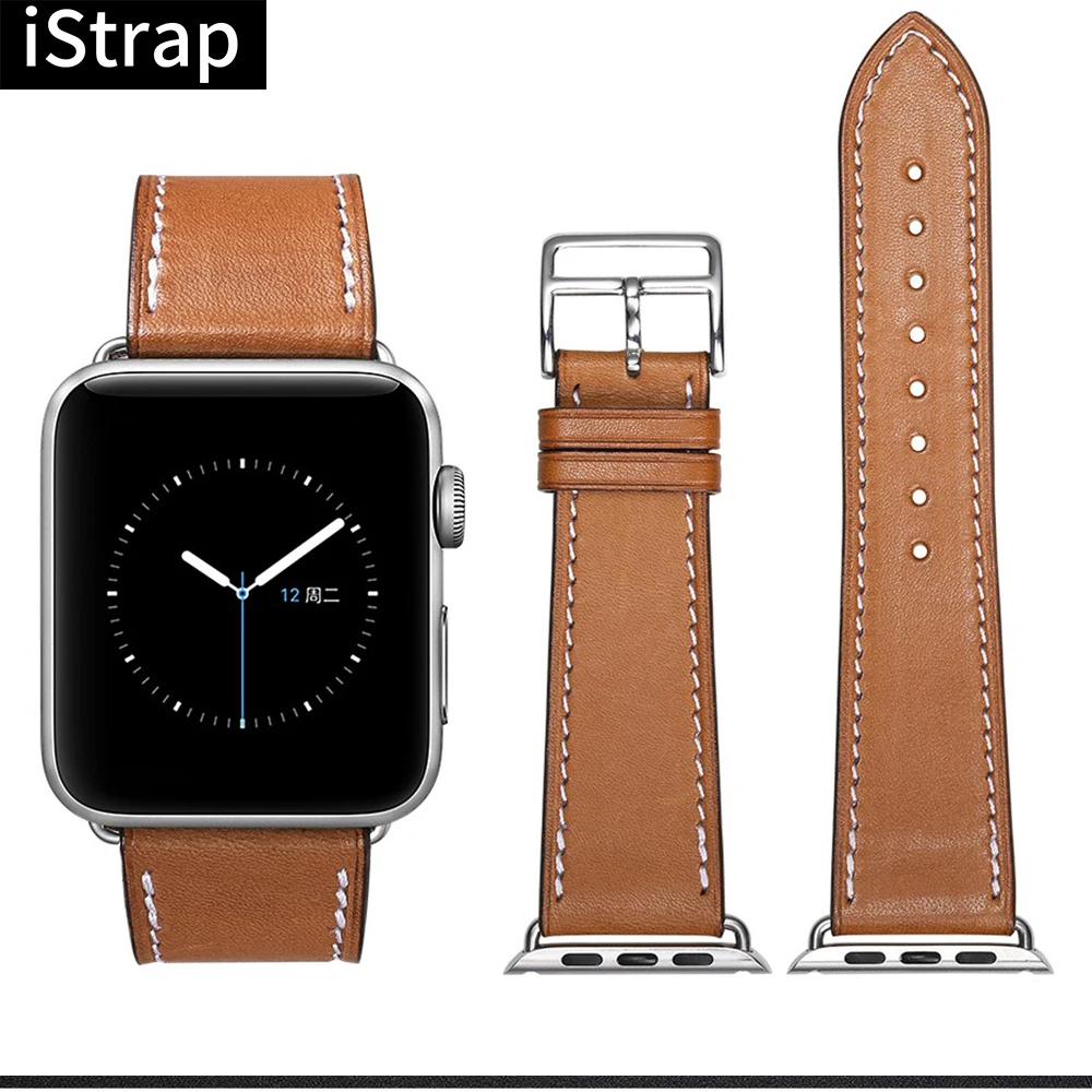 IStrap 44 мм ремешок для часов аpple из натуральной кожи для 42 мм 40 мм 38 мм браслет или ремешок для ручных часов Apple