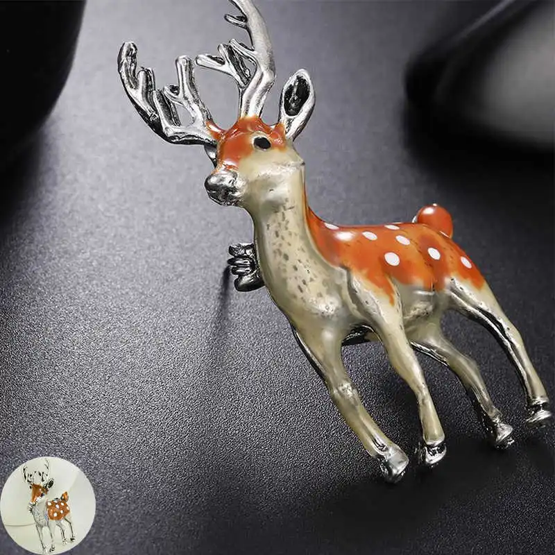 

Lovely Sika Fashion Gifts Pin Wedding Brooch Costume Animal Deer Enamel Jewelry
