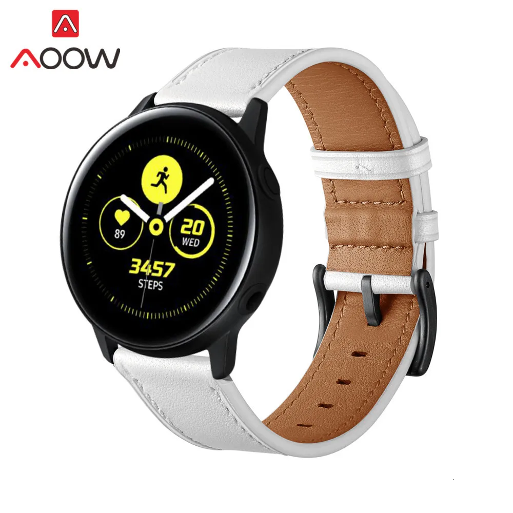 Ремешок для часов из натуральной кожи для samsung Galaxy Watch 42 мм Galaxy Active 20 мм браслет ремешок аксессуары для gear S2 SM-R810