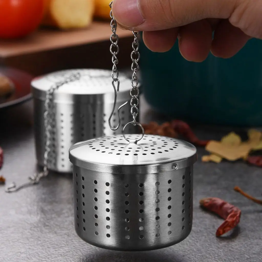 

304 Stainless Steel Seasoning Bucket Effectively Tea Leak Hot Pot Marinated Ball Soup Creative Tea Filter Home Tea Strainers