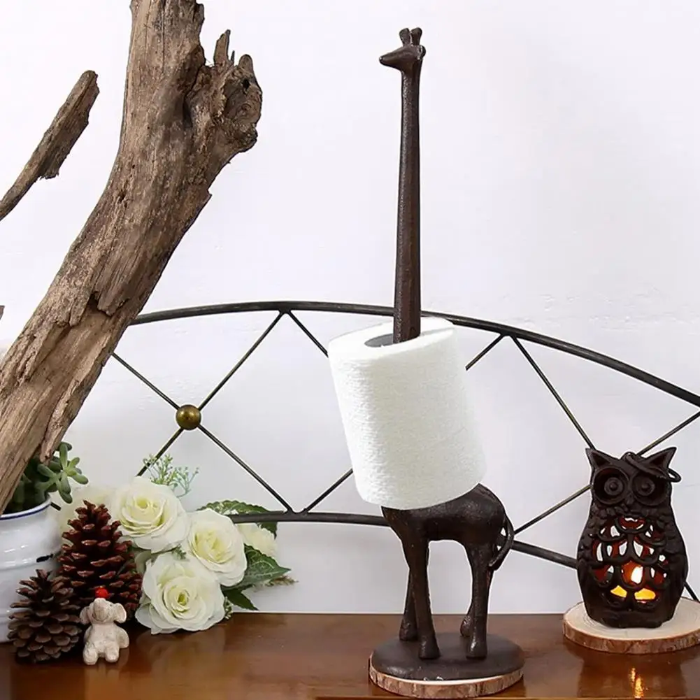 

Anti-corrosion Practical European-Style Giraffe Tissue Holder Stable Paper Roll Stand Antique for Restaurant