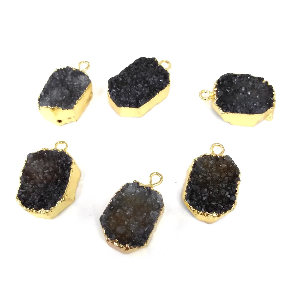 Натуральный камень кварц агата бриллиантовое ожерелье кулон кластер с