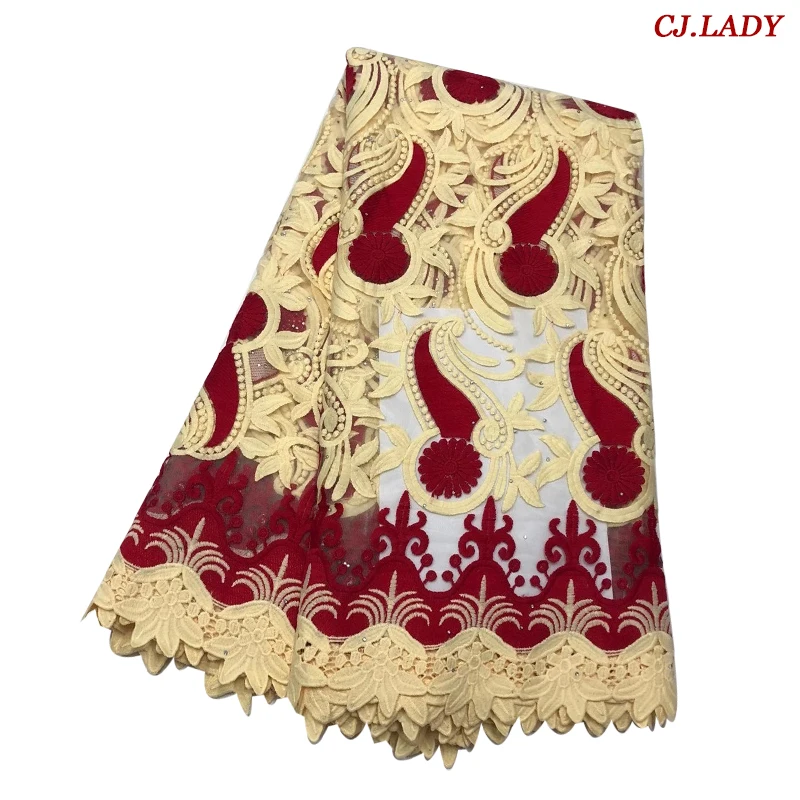 

Сетчатый кружевной Африканский шнур кружево ткань 2020 высокое качество Блестки Кружева Нигерия Гипюр кружево Французский шнур кружево для ...