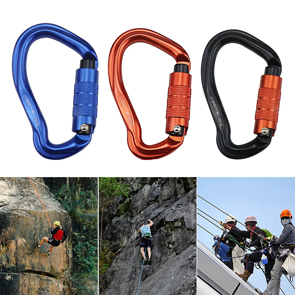 

Outdoor Rock Climbing Security Safety Buckle Carabiners Hook Master Lock 23KN