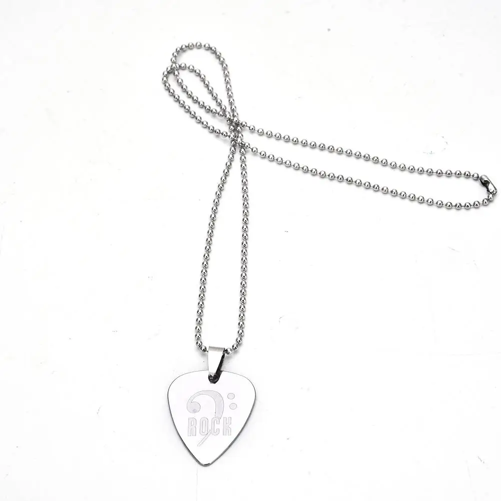 1pc metall akustische elektrische gitarre bass halskette pick durable edelstahl dünne vermittler pick mit kette für guitarra free global shi