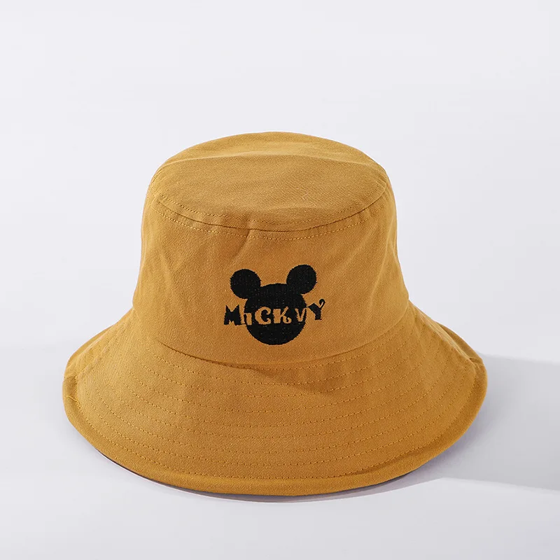 

Disney Mickey Mouse Women Hats Women's Casual Sunshade Embroidery Bucket Hat Cotton Women Hats Sun Protection Caps for Ladies