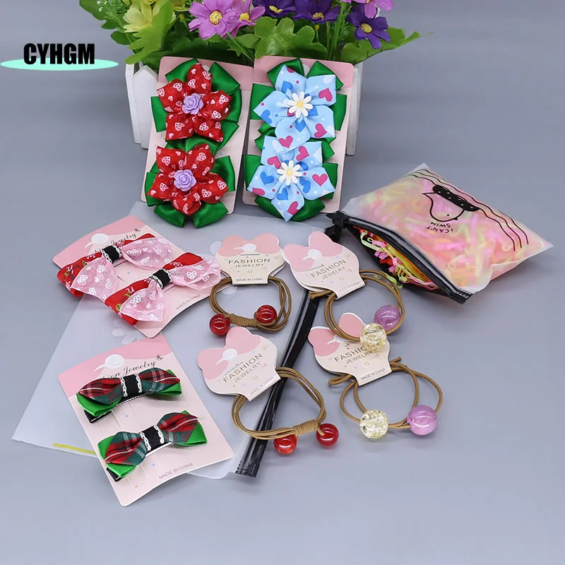 New Fashion silk scrunchie hair ties kawaii kids Elastic band girls hairpins women's hanfu accessory set K01-4 | Аксессуары для