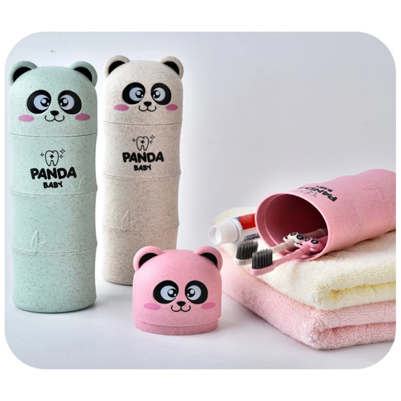 1 комплект детская зубная щетка пшеничная соломинка мультяшная панда для ухода