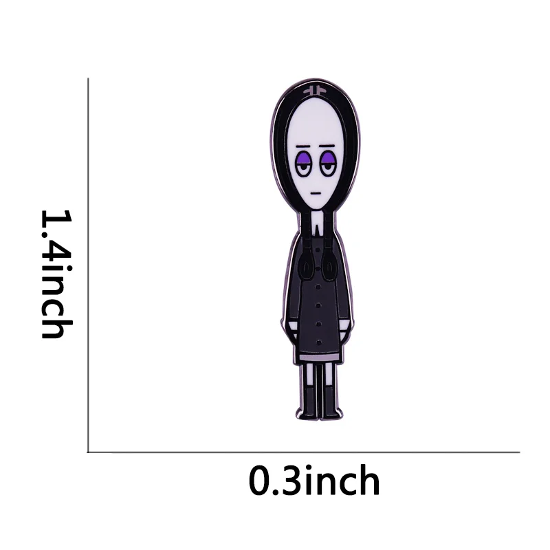 Wednesday Addams Brooch Listless Girl Enamel Pin Sad Emotions Badge Not A good Day Jewelry | Украшения и аксессуары