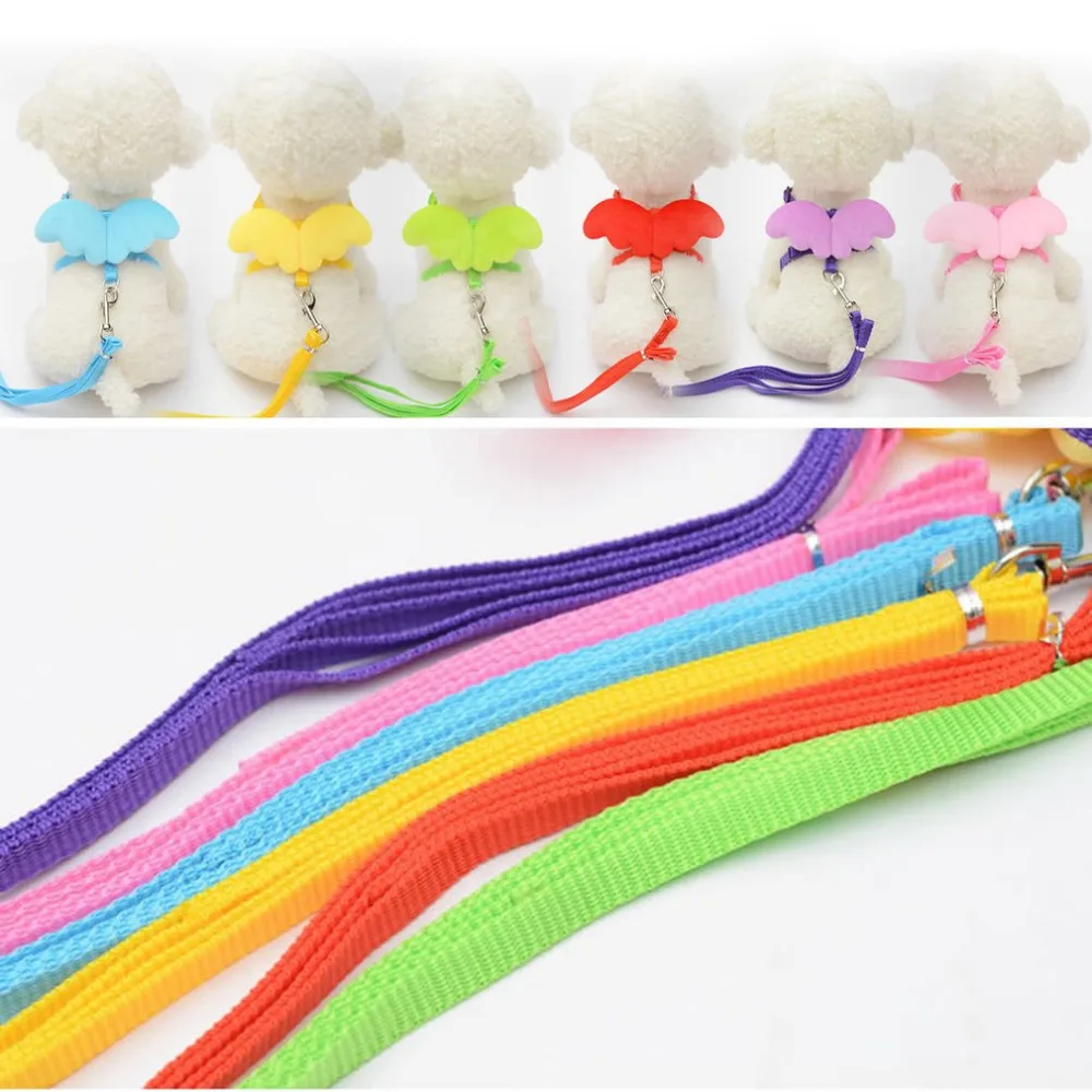 NewPet поводки для собак с ангелом поводки и ошейники комплект, рисунок с кошечками поводки для щенков крыло лямок регулируется собачья упряжь, для домашних животных аксессуары