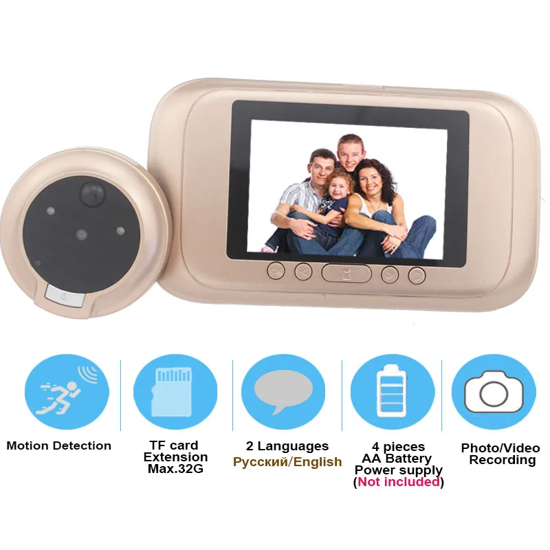 Дверной глазок с камерой дверной звонок видео 3 5 дюйма обнаружение движения