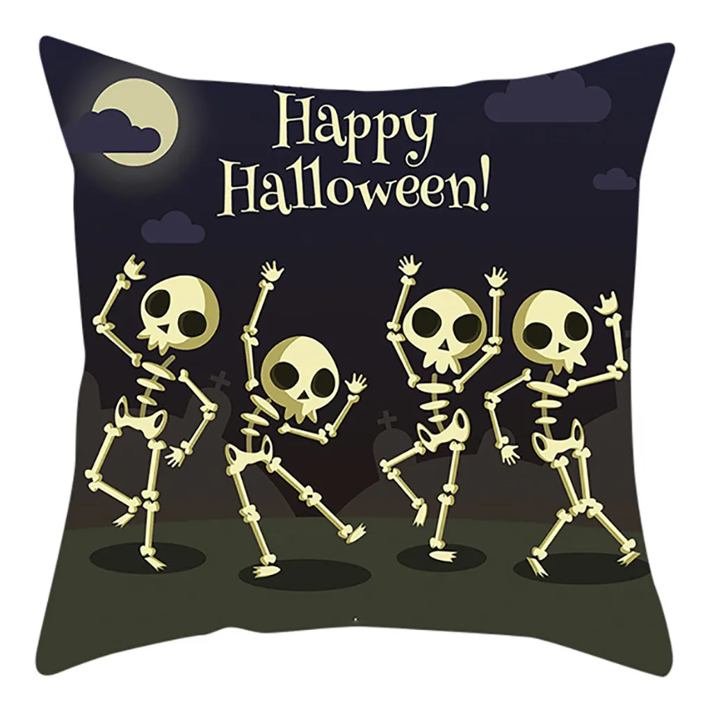 Осенний декоративный чехол на Хэллоуин зеленая забавная поясная наволочка с