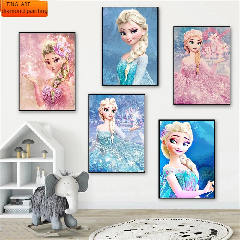 

Алмазная вышивка «Холодное сердце» из мультфильма Disney, мозаика из страз Анна и Эльза, вышивка крестиком комплекты, украшение для дома