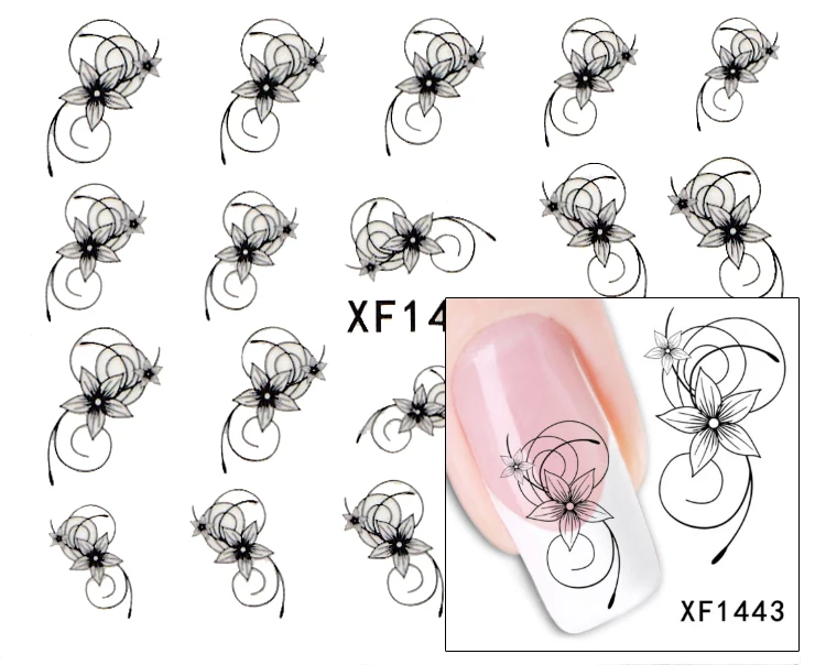 1 лист милые цветочные наклейки для ногтей переводные искусства салонные