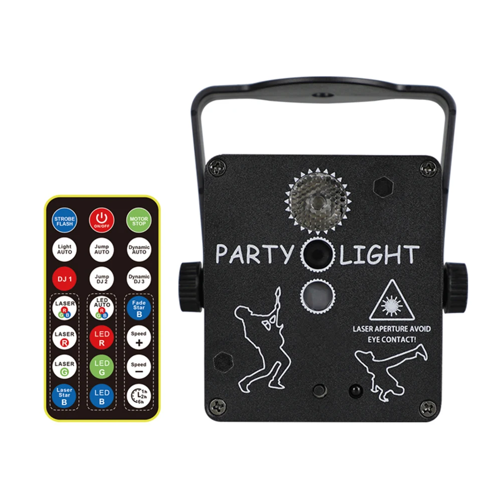 

3 Lens Stage Laser Light Mini Rechargeable Disco laser projector Party Light Voice Activated Light Projector for Indoors Outdoor