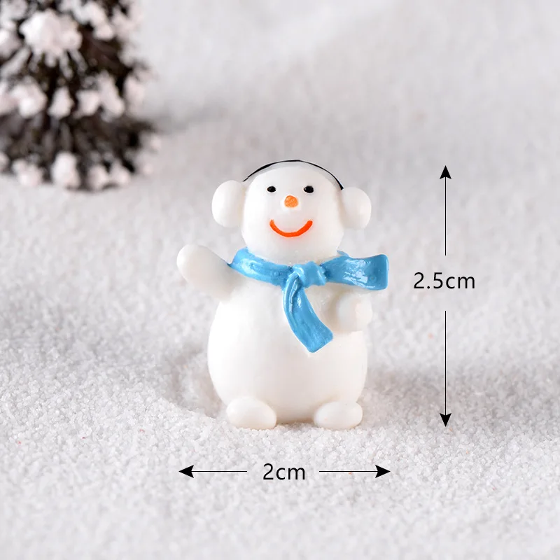 Snowman A Красный Рождественский олень сани Снеговик миниатюрная Статуэтка Модель Пейзаж кукольный домик дома Фея Украшения Сада аксессуары современные - Цвет: Snowman A