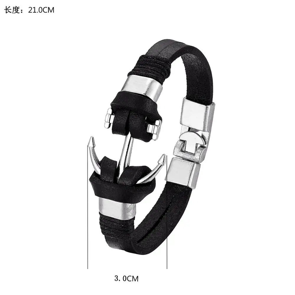 Высококачественный Браслет из натуральной кожи и сплава мужской женский модный