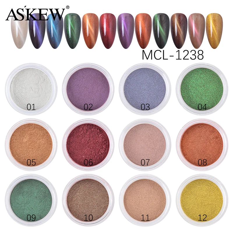12 шт. магнитные Блестки для ногтей кошачий глаз|Блестки ногтей| |