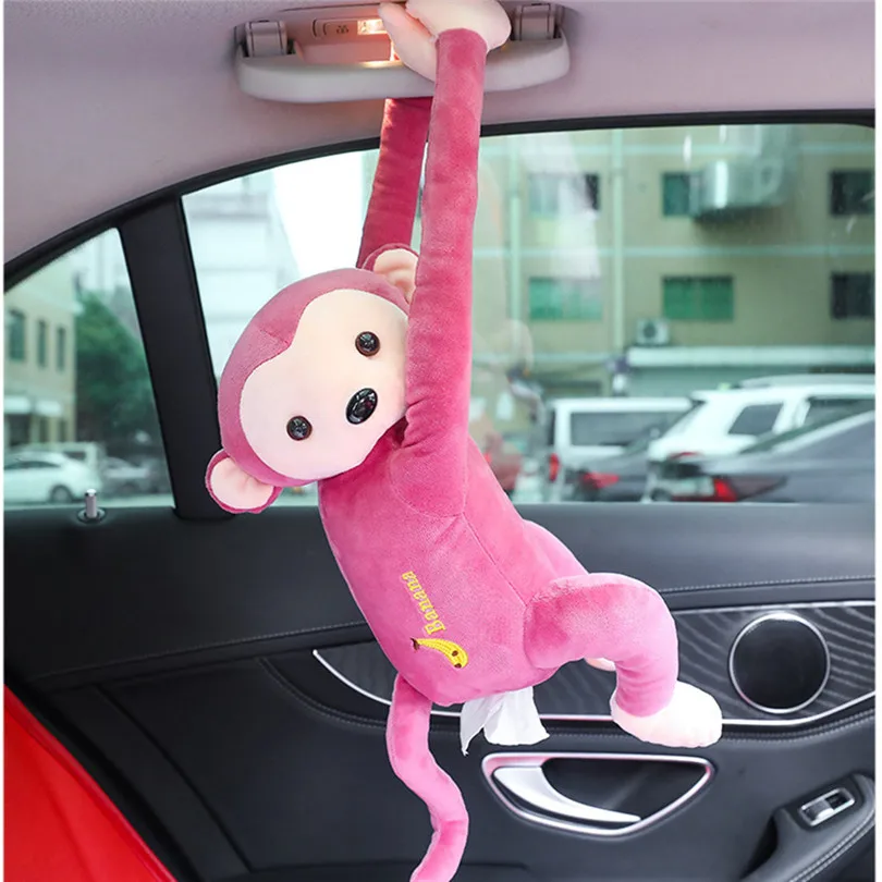 Cartoon Tissue Box Cover Case Napkin Holder Plush Car Monkey Animal Hanging Decor Wedding | Дом и сад