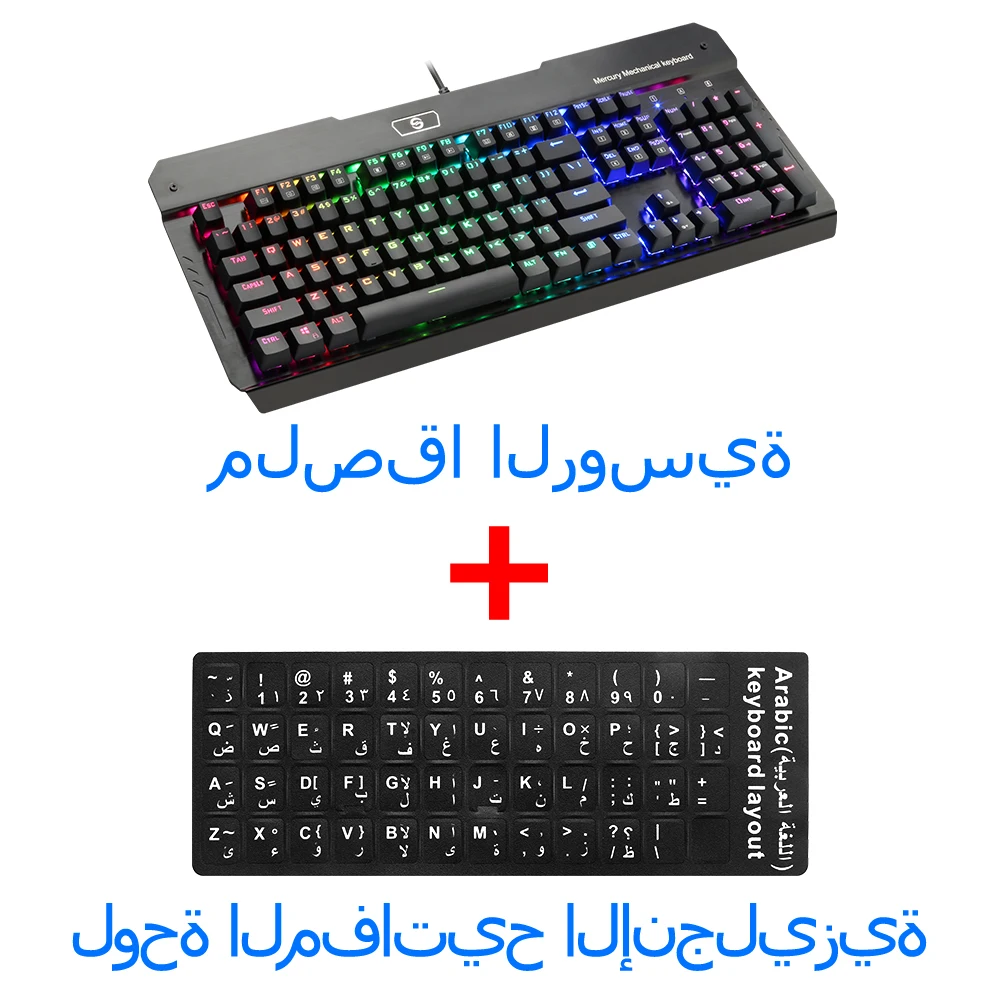 R580RGB SA Rocketek R580 RGB Алюминиевый USB Механическая игровая клавиатура синий переключатель со светодиодной подсветкой 104 ключ анти-ореолы проводной ПК компьютерный геймер - Цвет: R580RGB SA