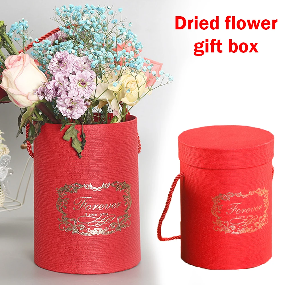Новинка Круглая Бумажная Коробка с цветами крышка Ведерко для объятий