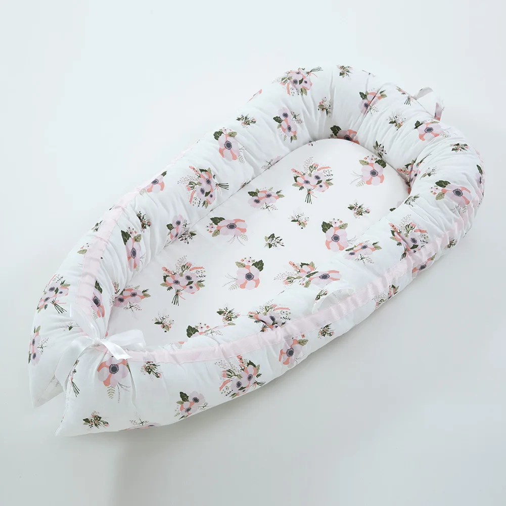 

Portable Baby Cribs Bed Travel Newborn Infant Toddler Cotton Cot Cradle Bassinet Bumper 85x50cm