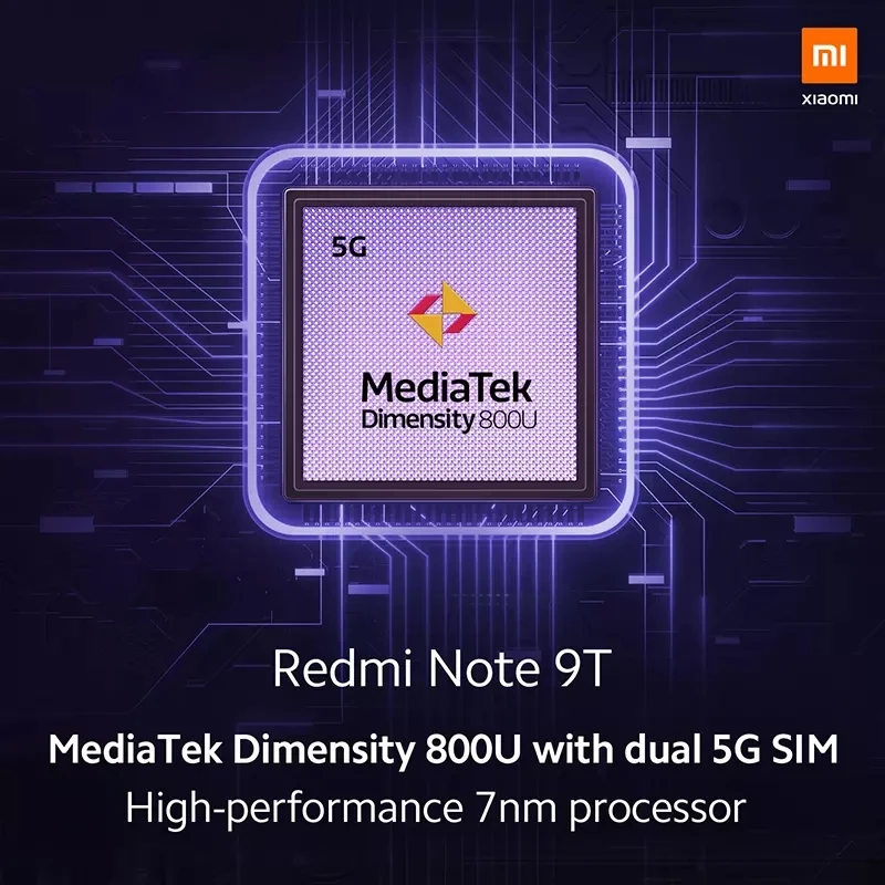 Глобальная версия Xiaomi Redmi Note 9T 5G 4GB смартфон 48MP AI тройной камерой мобильного
