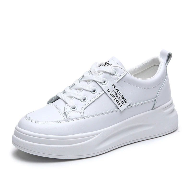 

New Women Sneakers Spring Autumn Leather Light White Sneaker Female Platform Vulcanized Shoes Casual Breathable Sports Shoes
