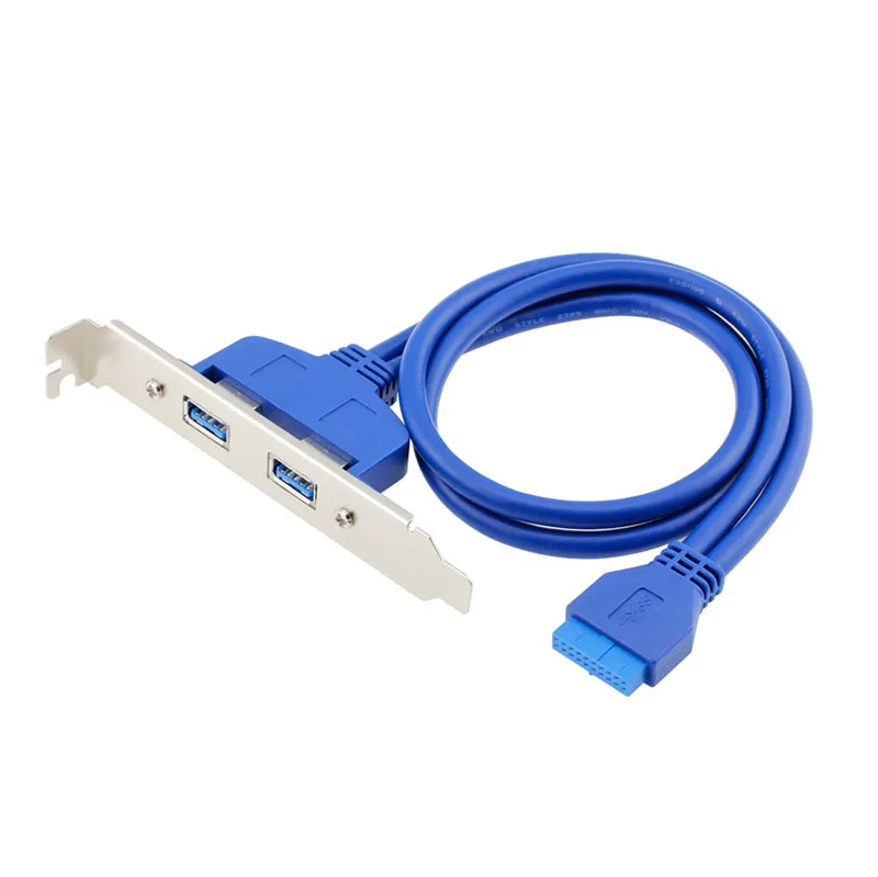 50 см двойной Порты и разъёмы кронштейн PCI Панель USB кабель 3 0 Для материнская плата