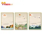 вышивка крестом наборы рукоделие, 11CT водорастворимый холст, рисунок 14CT, мультяшный стиль, озорный олень-NCMC048