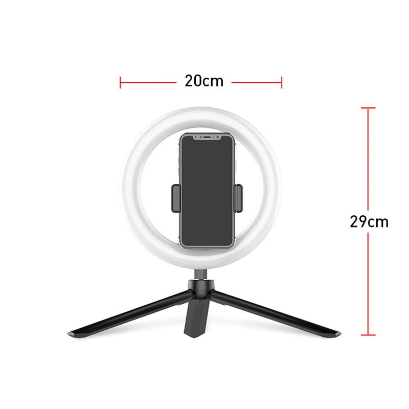 Кольцевой светильник 20 см/8 дюймов Светодиодная лампа для селфи кольцевая