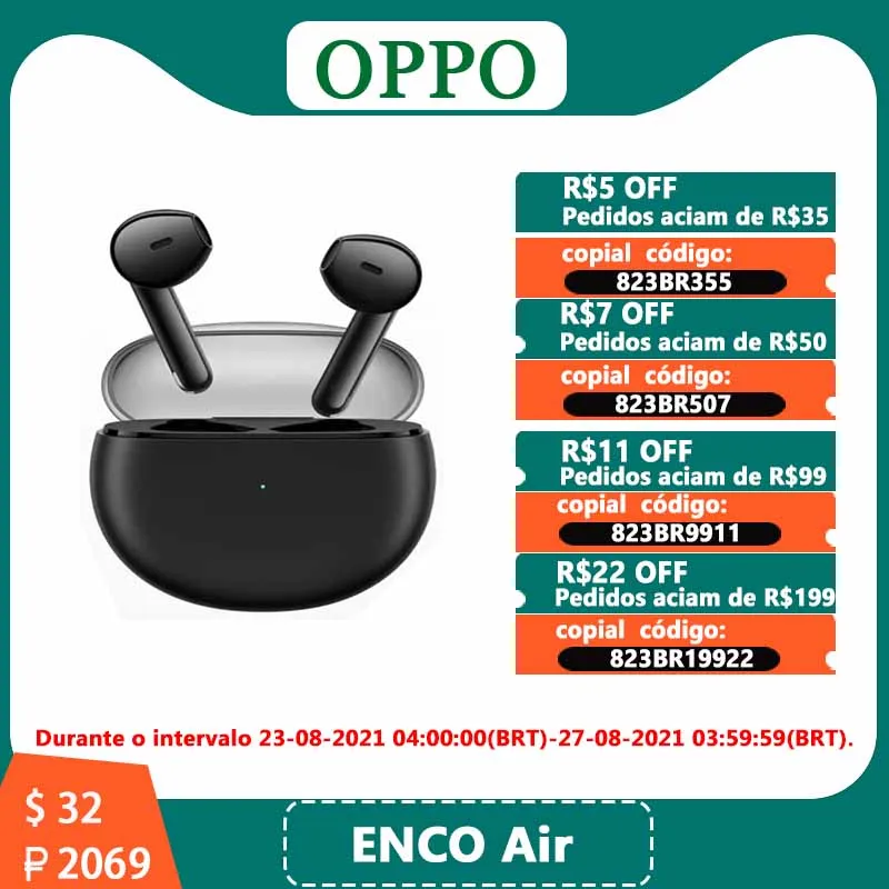 Наушники OPPO ENCO Air TWS беспроводные наушники Bluetooth 5 2 DNN с шумоподавлением устойчивые