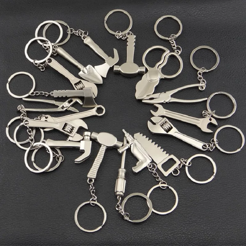 

Father's Day Dad Gift Pliers Spanner Hammer Saw Axe Wrench Drill Scissors Callipers Mini Tools Keychains Small Tool Key Chains