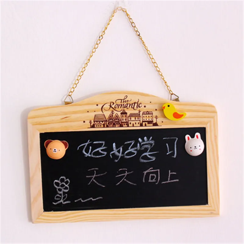 

Деревянная доска магнитная доска, настенная подвесная декоративная доска для сообщений, вывеска магазина, номер дома, двусторонняя маленьк...