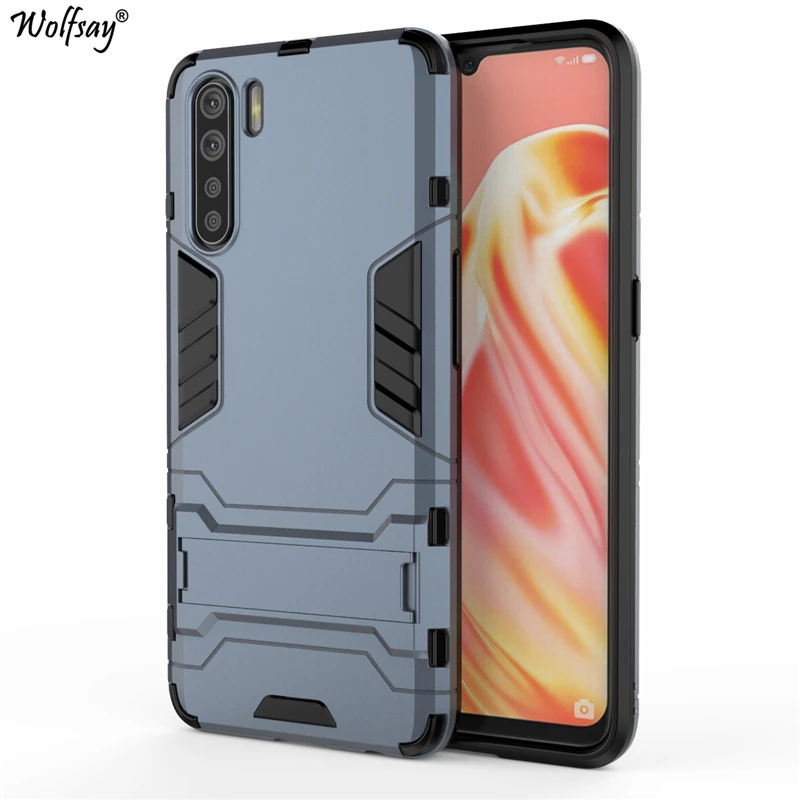 wolfsay case for oppo a91 cover slim pc soft rubber armor case for oppo a91 case phone holder stand fundas oppo f15 bumpers free global shipping