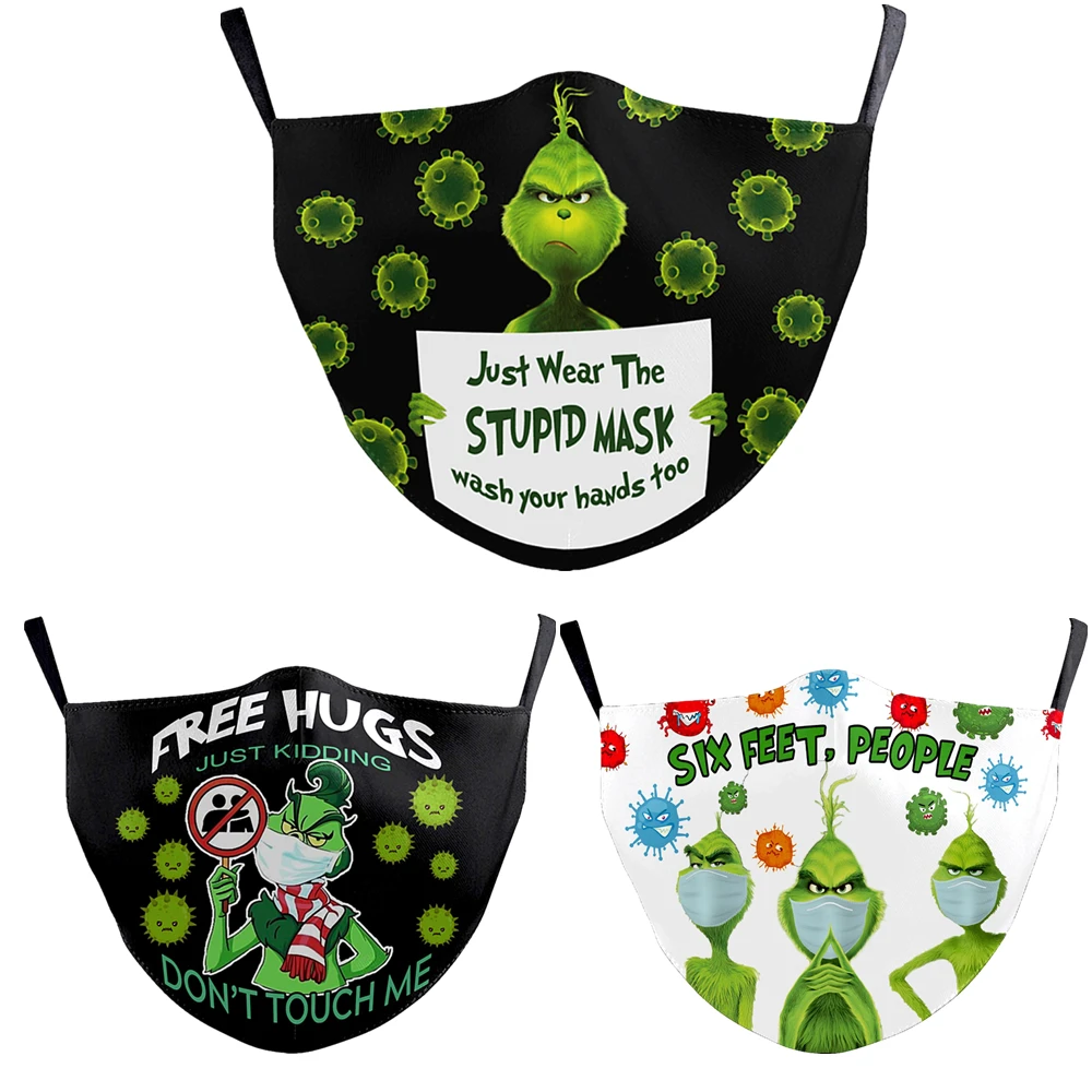 Новый рождественский палантин How the Grinch украшения для лица украшение половины с