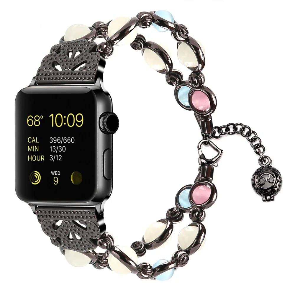 Jewelry Woman Strap for Apple Watch 5 4 3 band 38mm 40mm 42mm 44mm Stainless Steel Bracelet iWatch Series 2 Wristband | Наручные часы
