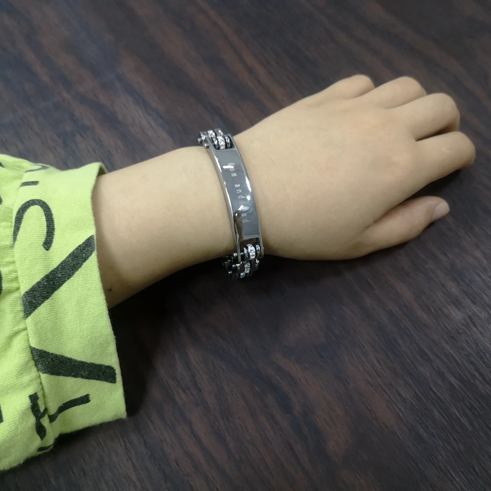 SDA браслеты из нержавеющей стали 316L мужские и женские с именами ID для байкеров