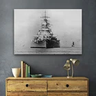 Военный немецкий боевой корабль Бисмарк Ретро украшение для гостиной домашнее Искусство Декор деревянная рамка тканевый плакат