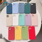 чехол на айфон 11 12 13 Pro Max Mini 7 8 Plus X XR XS Max, защита линз с прямым краем, задняя крышка