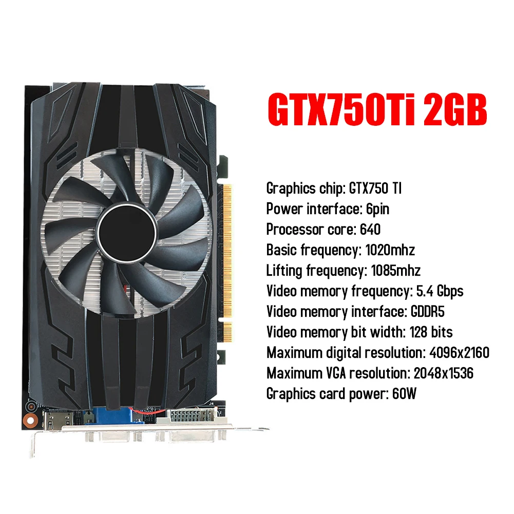 Видеокарта GTX750 TI 2 ГБ GDDR5 5 4 бит графический процессор для игр поддержка DVI VGA HDMI |