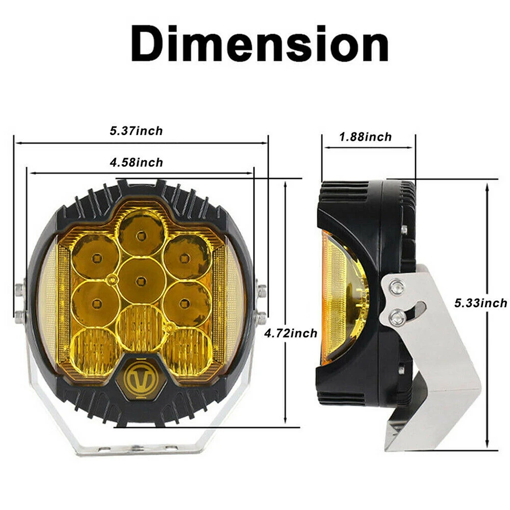 

5inch Car LED Work Light 50W 12V 24V Pods Spot Flood Combo Fog Lamp White/Yellow 6500K Driving Headlight for Offroad 4x4 SUV 4WD