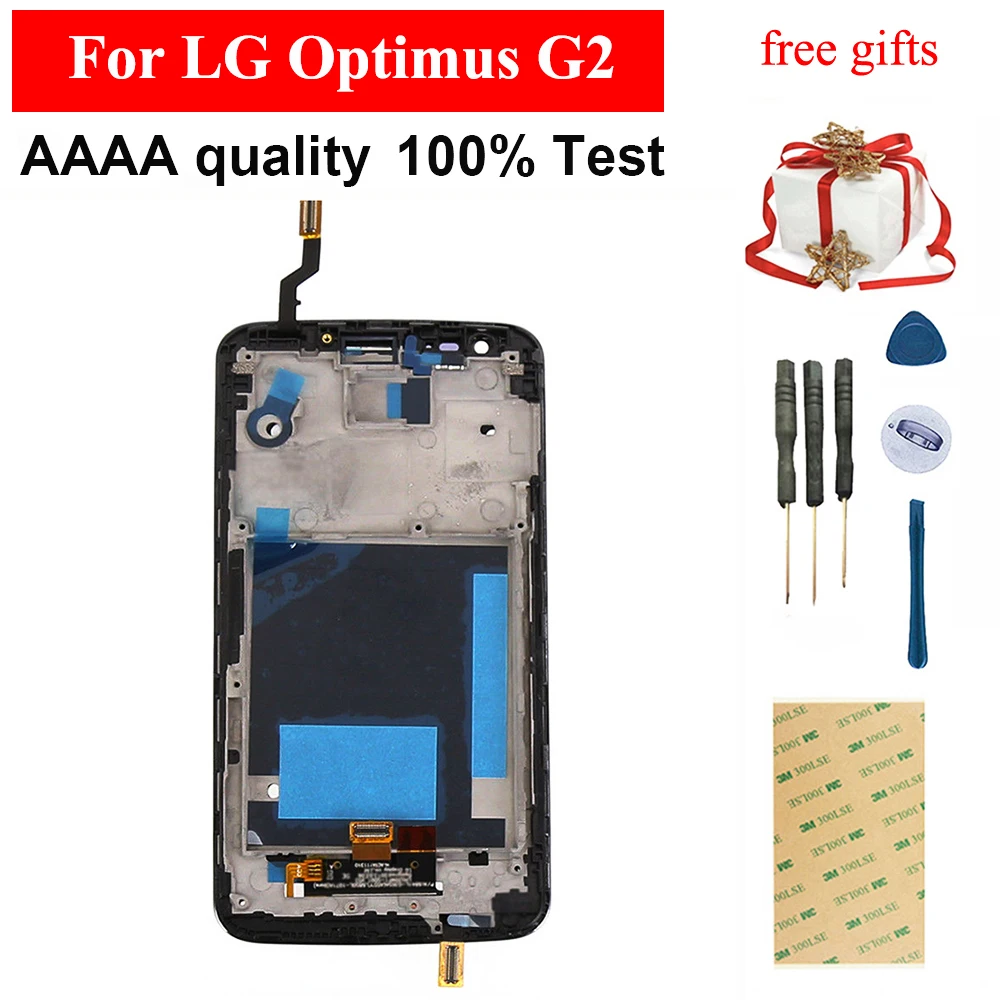 Для LG Optimus G2 D800 D801 сенсорный экран дигитайзер сенсорная стеклянная панель + ЖК