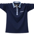 Мужская футболка-поло с длинным рукавом, размеры до 5XL